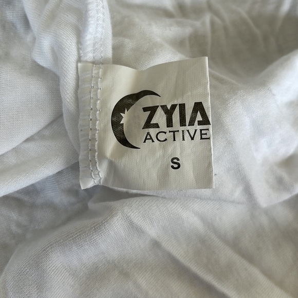 Zyia Namaste Long Sleeve Tee in White size small Open Back Yoga Activewear - Picture 5 of 8
